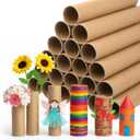 32 Pack Cardboard Tubes for Crafts,1.7 x 10 Inches Round Toilet Paper Rolls for Crafts,Brown Kraft Strong and Pressure-Resistant Tubes for School Supplies Classrooms DIY Art