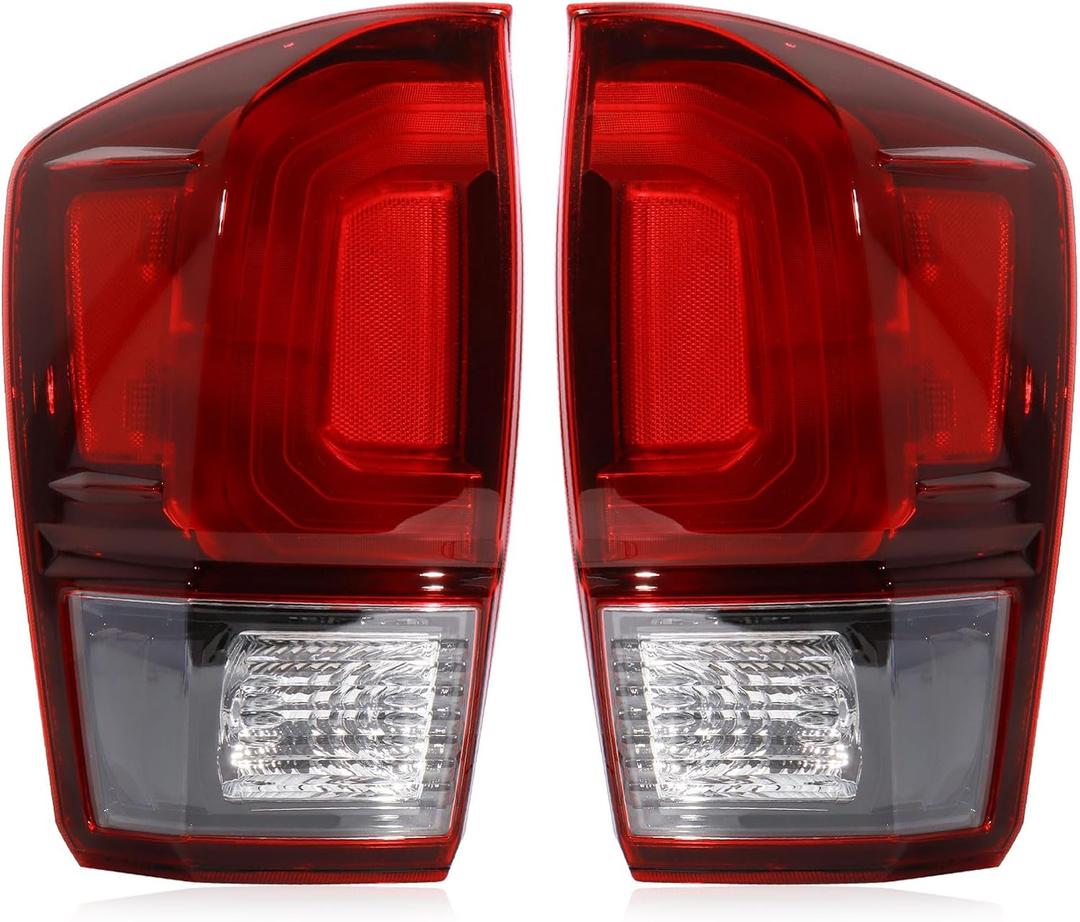 Tail lights Assembly Compatible with 2016-2023 Tacoma Smoke Halogen Rear Light Taillights Replacement for TO2800183 TO2801183 TO2800165 TO2801165