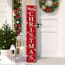 Christmas Wooden Porch Sign 47" Merry Christmas Snowflake Welcome Porch Signs for Front Door Xmas Vertical Standing Signs Wooden Hanging Sign Decor for Xmas Garden Home Front Door Yard Farmhouse Decor