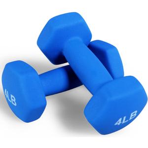 Fitvids Neoprene Dumbbell Hand Weights, Anti-Slip, Anti-roll, Hex Shape Colorful, Pair or Set with Stand