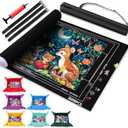 Puzzle Mat Roll Up 2000 1500 1000 Pieces Portable Puzzle Board/Table Saver Mats, Smooth Top & NonSlip Felt Bottom with 6 Sorting Trays, Storage Bag, Inflatable Roller