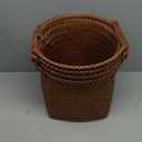 GIB Wicker Storage Baskets for Shelves, 11"x12" Round Woven Storage Cube Bins Organizer, Faux Rattan Wicker Blanket Basket for Organizing Clothes Toys Laundry Closet, 4 Pack, Brown (Large)