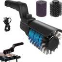 Upgraded Electric Grill Brush, Cordless Rechargeable Grill Cleaning Brush with Adjustable Angle, Stainless Steel Brush Head, 3-Speed Power, 90-Min Runtime, Waterproof Cleaner for BBQ Grates (Black)