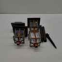 XMCOSY+ Solar Outdoor Lights Waterproof IP65, Solar-Powered Garden/Yard/Pathway Lights with Warm White 2-Tone Bronze-Wood Stainless Steel Design for Landscape Driveway Walkway Decorative