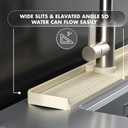 Silicone Kitchen Sink Splash Gaurd, Silicone Faucet splash gaurd, Longer Faucet Mat for Kitchen Sink Water Splash Guard for Kitchen Sink Area, Sink Protectors for kitchen (Beige, 29.9")