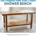 AquaTeak The Original 36" Spa Teak Shower Bench - Shower Stool with Storage Shelf for Bathroom - Durable Water Resistant Shower Chair - Shaving Foot Rest - Indoor & Outdoor Use