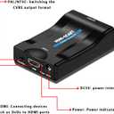 HDMI to SCART Converter Adapter with MHL Support - NTSC/PAL Output for CRT TVs, VHS Video recorders, DVD Recorders -MHL Phone to TV Converter -Coaxial to HDMI Signal Converter Box for Old TV