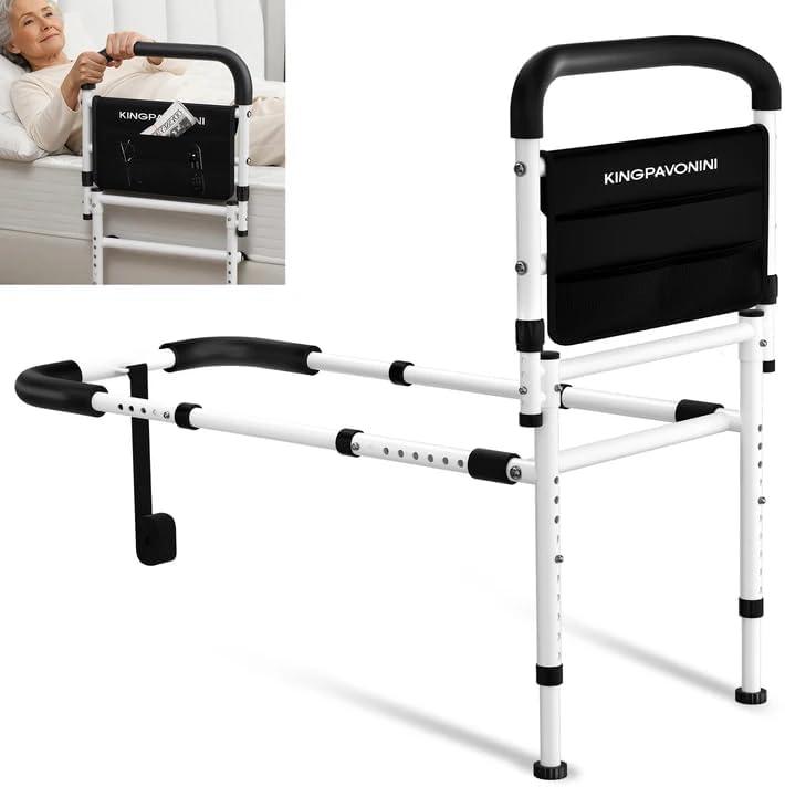 KingPavonini Bed Rails for Elderly Adults Safety, 400LB Support, Model GL04, Large with Support Legs
