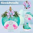 3D Easter Door Wreaths Decorations, Easter Bunny Wreaths Sign for Front Door, Wooden Door Hanger Sign with Bow Home Rustic Farmhouse Decoration Outside Indoor (Easter)