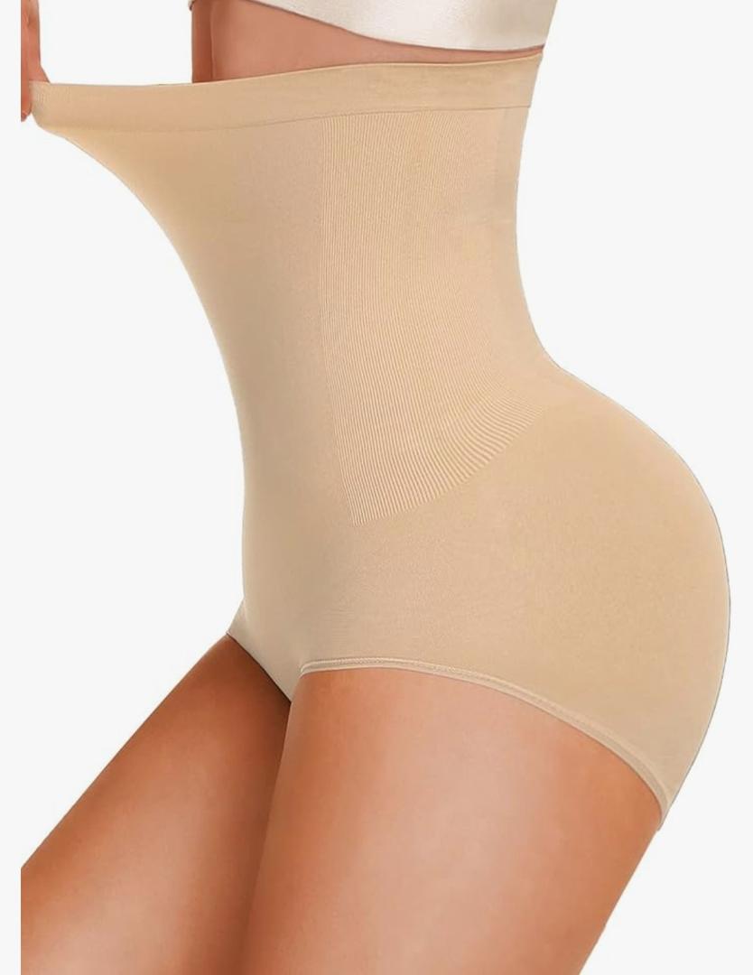 High Waisted Shapewear for Women Tummy Control Underwear Seamless Comfort Slimming Briefs Panty (L)