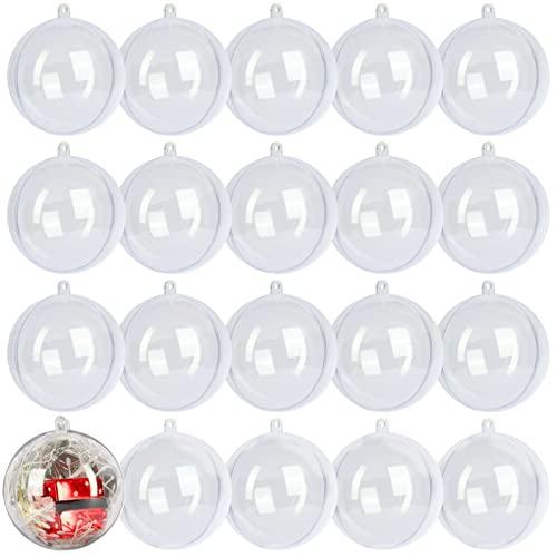 40 Pack Clear Plastic Fillable Ornament Ball 3.15''/80mm for Christmas,Holiday, Wedding,Party,Home Decor