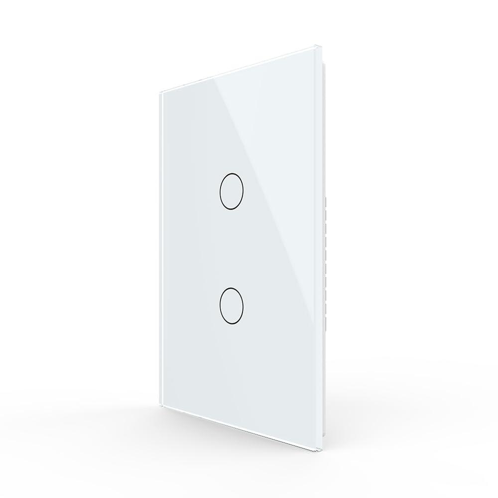 LIVOLO WiFi Touch Wall Switch for Smart Home, Compatible with Alexa & Google Home, Neutral Wire Required, 2 Gang, Tempered Glass Panel, White (120V)