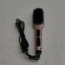 Updated 2025 MEGAWISE Hair Straightener Ceramic Brush ; Anti-Scald Dual Voltage Flat Iron Hot Brush | Rotatable Cord |Auto Shutoff | Anti-frizz |for All Hair Types (Pink)