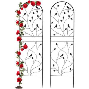 Garden Trellis for Climbing Plants, 71" H x 20" W, 2 Pack Heavy-Duty Metal Garden Trellis, Black Coated Rustproof Trellis for Plants Outdoor, Roses, Ivy, Flowers, and Vines