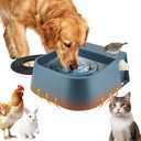 Automatic Heated Water Bowl for Dogs Cats, Self-Filling Water Heated Dog Bowl in Winter, Pet Waterer with Heater Fit Chickens Rabbits Birds, Outdoor Use No Freezing, 2L (2.1 Quarts)