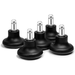 Bell Glides Replacement Office Chair or Stool Swivel Caster Wheels to Fixed Stationary Castors, Low Profile Bell Glides with Soft Rubber Bottom Instead of Self Felt Pads, Chair Feet Wheel Stopper