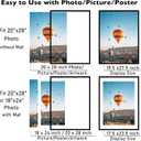 JCJMY 20x28 Picture Frame with 18x24 Mat Set of 2, Display Photo 18x24 with Mat or 20 x 28 Without Mat, Wall Hanging Large 20 by 28 Poster Frame with Plexiglass, 2 Pack, Black