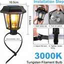 Solar Lights Outdoor with Zip Ties, Chain Link Fence & Deck Lights, Edison Vintage Bulb Ambiance Lighting, IP65 Waterproof, Dusk to Dawn Auto On/Off for Outside Yard Patio Garden, 8 Pack