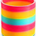 Bedwina Jumbo Rainbow Spring Coil Toy - 6" Plastic Giant Spring Coil for Kids, Big Spring Toys for Boys and Girls, Neon Colorful Rainbow Coil Spring for Party Favor Prizes and Kids Birthday Gifts