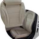Driver Side Bottom Leather Perforated Seat Cover Tan Compatible with Mercedes Benz C Class W205 C250 C300 C350 C400 GLC300 GLC300e 2015 2016 2017 2018 2019 2020 2021