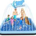 110" Splash Pad for Kids, Outdoor Sprinkler & Inflatable Pool, Extra Large Water Play Mat with Thicker Material for Dogs & Kids, Summer Backyard Fun for Toddlers & Families (Blue)