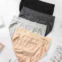 RHYFF Womens Underwear Cotton Bikini Panties High Cut Lace Panty Stretch Hipster Underpants Ladies Briefs (Black, XXL)