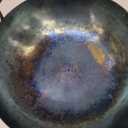 YOSUKATA 13.5" Pre-Seasoned Flat Bottom Blue Carbon Steel Wok for Stir Fry