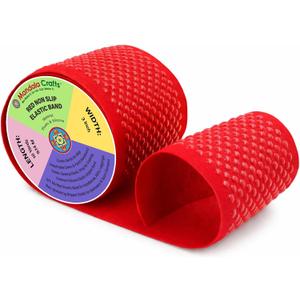 Mandala Crafts 3 Inch Red Non Slip Silicone Gripper Elastic Band