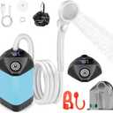 Portable Shower for Camping with 7800mAh Battery, Rechargeable Camping Shower with Intelligent LED Display, 3 Spray Modes, IPX8 Waterproof Outdoor Camp Pump for Hiking, Travel, Car, Pet, usually
