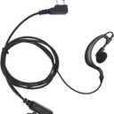 Earpiece Surveillance Kit Compatible with BaoFeng, BTECH, Kenwood Walkie Talkie with PTT Mic Headset Accessories (G-Shaped)