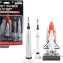 Space Adventure 5-Piece Rocket Series Playset Die-cast Metal Space Shuttle Fun Toys and Collectibles Perfect for Kids Ages 3+