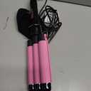 Three Barrel Curling Iron 1 Inch, 2 Heat Settings 320F/410F, Ceramic Triple Hair Waver for Beach Waves, Dual Voltage 110-240V, Auto Shut-Off, Glove Included, Pink