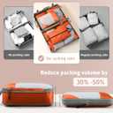 Meowoo 7 Set Compression Packing Cubes for Travel, Durable Ripstop Mesh Suitcase Organizer with Shoe Bag, Ultralight & Expandable Space Saver Travel Cubes
