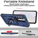 SunStory Case for Samsung Galaxy A36/A56 5G Case with HD Screen Protector & Slide Camera Cover & Rotated Ring Kickstand, [Heavy Duty Shockproof] Dual Layers Phone Case for Galaxy A36/A56, Blue