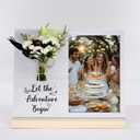 Wedding Picture Frame 4x6, Engagement Picture Frame, Wedding Engagement Gifts for Couples Him Her Newlyweds Bride Groom, Bridal Shower Gifts, Let the Adventure Begin Couples Photo Frame