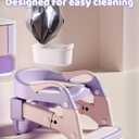 3-in-1 Potty Training Seat & Training Toilet & Potty Chair, Height AdjustableToddler Toilet Seat for Kids, Foldable Potty Training Toilet with Splash Guard & Anti-Slip Steps (Purple)