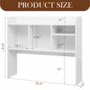 Vercraft Dorm Desk Hutch Wood Desktop Bookshelf 32.4x27.6x8'',White