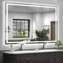 66x48 LED Lighted Mirror for Bathroom Wall Mounted, Dimmable Vanity Mirror with Lights, Anti-Fog, ETL Listed (Backlit and Front Lighted)