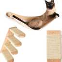 Chasing Tails Cat Wall Shelves - Four Step Cat Shelf with Scratch Board, Mounted Cat Shelves, Sturdy Cat Wall Furniture for Indoor Cats, Kittens - Extra Cat Wall Hammock Cover Included