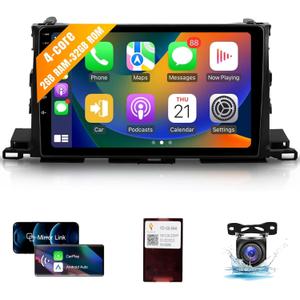 Leadfan Android 12 Car Radio for Toyota Highlander 2014-2019 Stereo with Apple CarPlay Android Auto, 10.1 Inch IPS Touch Screen Audio Receiver with Bluetooth WiFi GPS Navigation Rear Camera SWC