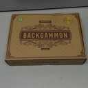 AMEROUS Backgammon Set, 11 Inches Classic Board Game withLeather Case, Folding Board, Gift Package, Portable Travel Strategy Backgammon Game Set for Adults, Kids (Small, Brown)