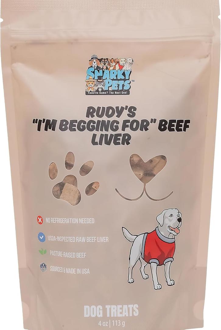 Rudys Im Begging for Freeze-Dried Beef Liver  100% Single-Ingredient USDA Beef Liver, Grain-Free, No Preservatives or Fillers  Natural Dog Treats for Training & Rewards  4 oz