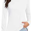 Women's Long Sleeve V Neck Workout Tops UPF50+ Sun Protection Moisture Wicking Lightweight Swim T-Shirts