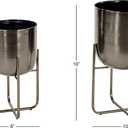 Deco 79 Metal Round Planter with Removable Stand, Set of 2 16", 13"H, Black