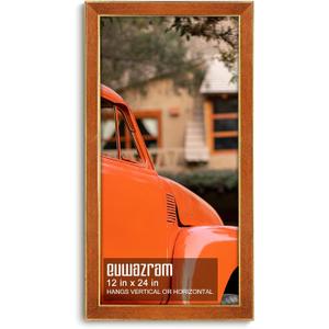Suede 12x24 Frame - Single Frame, Christmas Elegant Brown 12 x 24 Poster Frame, 12x24 Picture Frame for Artwork Puzzles Photos and Movie Posters