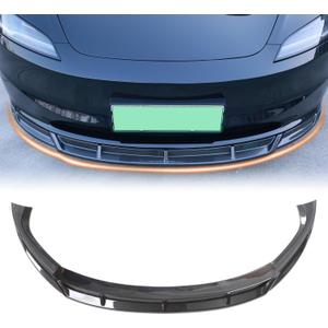 Front Bumper Lip Front Splitter Spoiler Front Wing Fit for 2024-2025 Tesla Model 3 Highland Facelift Accessories (Glossy Carbon Fiber)