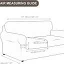 SearchI Stretch Sofa Cover Couch Cover, 3 Pieces Loveseat Slipcover with 2 Separate Cushion Cover, Washable Furniture Protector for Living Room(Loveseat, Beige)