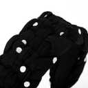 1-Pack Polka Dot Print Cross Bbraided Cloth Headband, Fashion Hairbands, Women's High Elastic Headbands, Simple Headwear Accessories for Women and Girls (Polka Dot-Black, One Size)