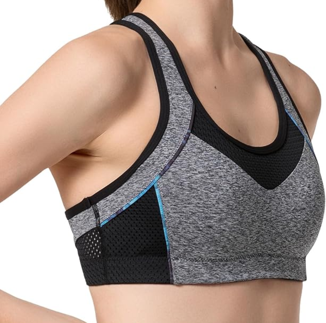 Yvette Sports Bras for Women High Impact Support Racerback Sports Bra Plus Size No Underwire for Running Workout C, Size L