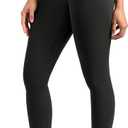 Colorfulkoala Dreamlux No Front Seam Leggings for Women 28" Inseam, High Waisted Buttery Soft Full Length Yoga Pants (XL, Black)